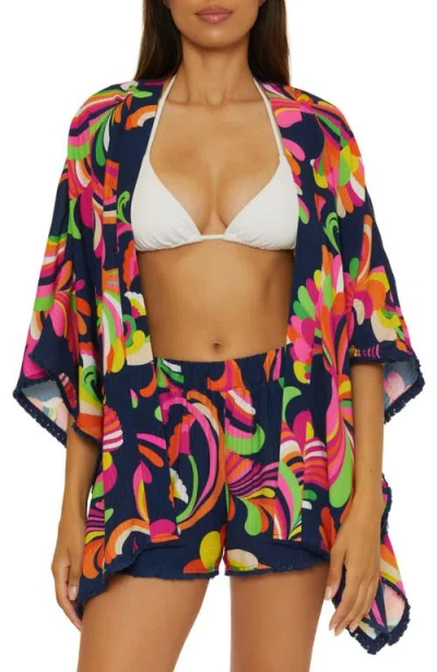 Trina Turk Poolside Swirl Cover-up Tunic In Multi