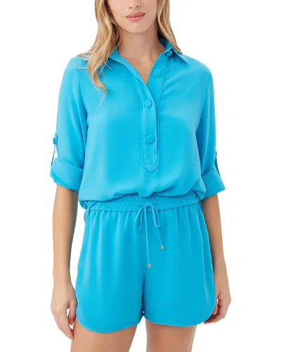 Trina Turk Portrait Top In Blue