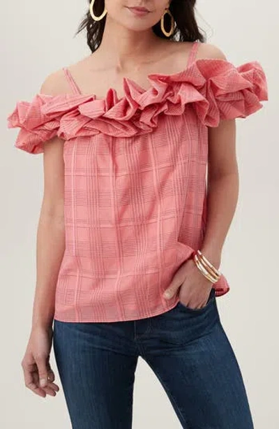 Trina Turk Primrose Silk-blend Top In Pink Dawn