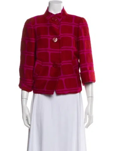 Pre-owned Trina Turk Printed Cape In Red