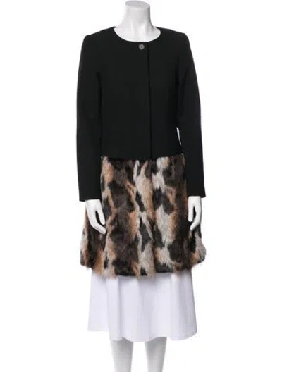 Pre-owned Trina Turk Printed Coat In Black