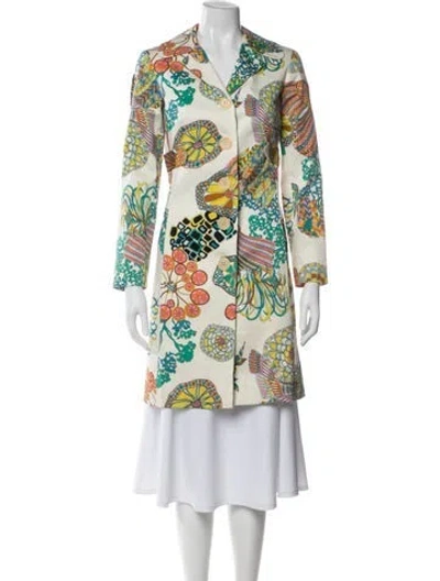 Pre-owned Trina Turk Printed Coat In Multi
