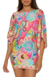Trina Turk Printed Cover-up Tunic In Pink Multi