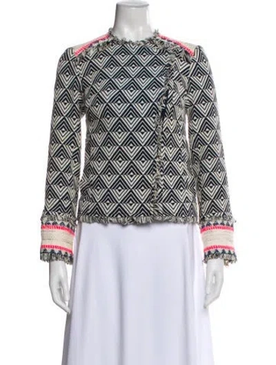 Pre-owned Trina Turk Printed Jacket In Black