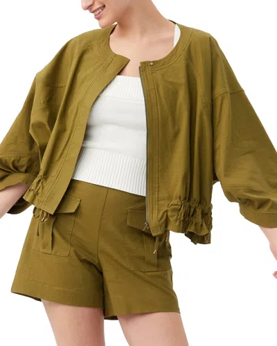 Trina Turk Prita Linen-blend Jacket In Green