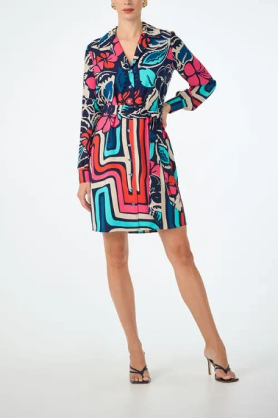 Trina Turk Promenade Printed Shirt Dress In Multi