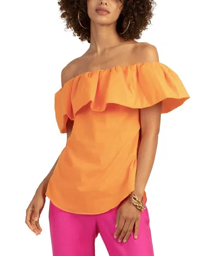 Trina Turk Relaxed Fit Air Top In Orange