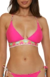 Trina Turk Reversible Halter Bikini Top In Pink Multi
