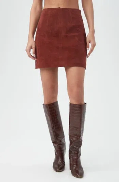 Trina Turk Rico 2 High Waist Suede Miniskirt In Brown