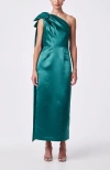 Trina Turk Romance One Shoulder Cocktail Dress In Green