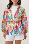 Trina Turk Rue Zip Front Jacket In Pink Multi