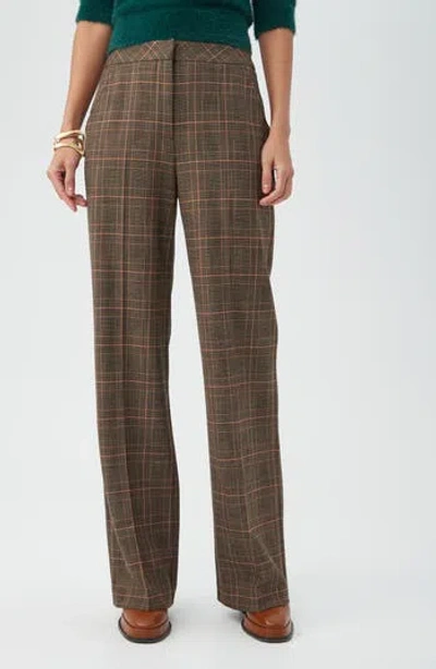 Trina Turk Sadie Plaid Wide Leg Pants In Multi