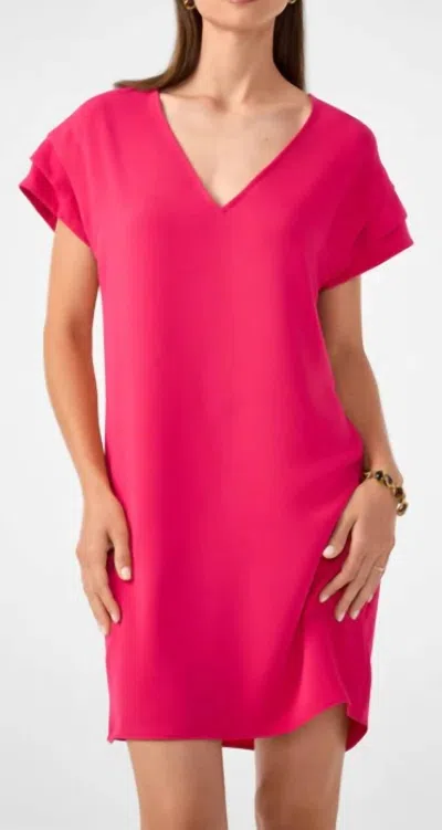 Trina Turk Sadora Short-sleeve Dress In Forrest Rose In Pink
