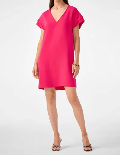 Trina Turk Sadora V-neck Mini Dress In Forrest Rose In Red