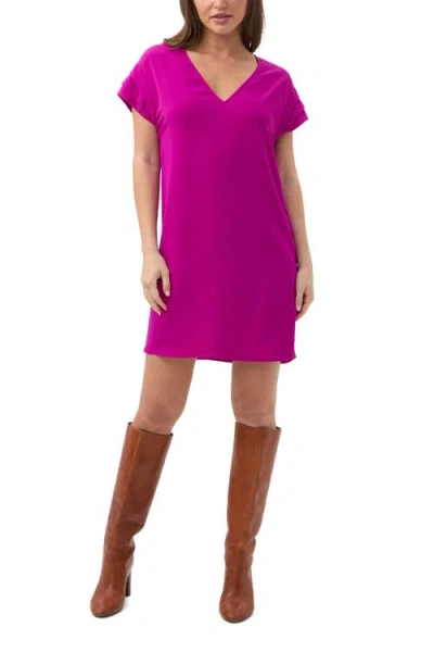 Trina Turk Sadora V-neck Pleated Sleeve Dress In Pink