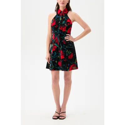 Trina Turk Safina Button Front Printed Velvet Dress In Multi