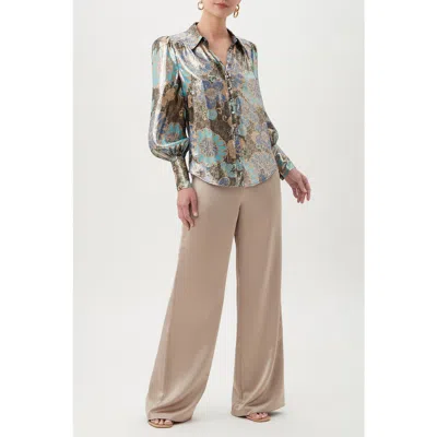 TRINA TURK TRINA TURK SAGITTARIUS FLORAL METALLIC TOP