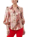 Trina Turk Sagittarius Floral-print Bishop-sleeve Top