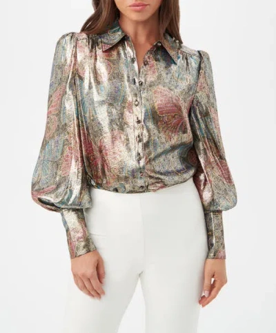 Trina Turk Sagittarius Silk-blend Top In Multi