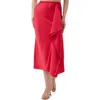 Trina Turk Sahel Satin Midi Skirt In Cannes Coral