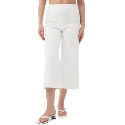 Trina Turk Saltie 2 Cropped Wide Leg Pant In Whitewash