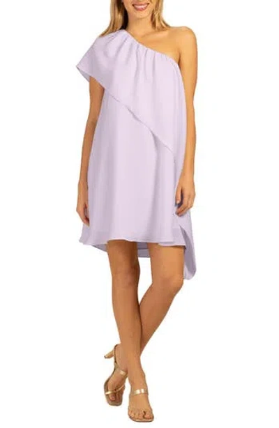 Trina Turk Satisfied One-shoulder Dress In Lilac Breeze