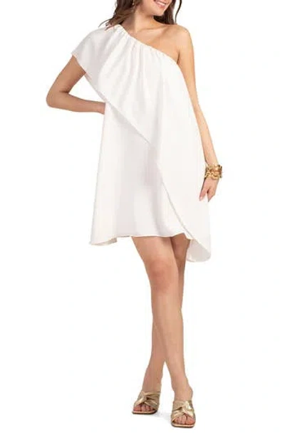 Trina Turk Satisfied One-shoulder Dress In Whitewash
