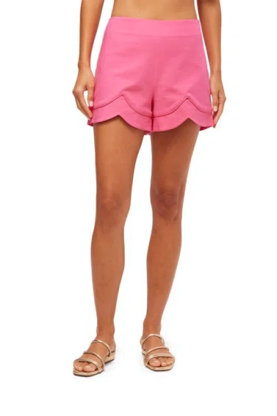 Trina Turk Scalloped Hem Centre Short In Love All Pink
