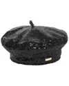 Trina Turk Sequin Beret In Black