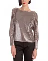 Trina Turk Sequin Top In Silver In Gray