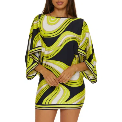 Trina Turk Serena Stretch Cover-up Tunic In Green Multi