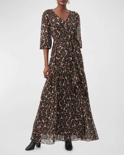 Trina Turk Shalina Animal-print A-line Maxi Dress In Multi