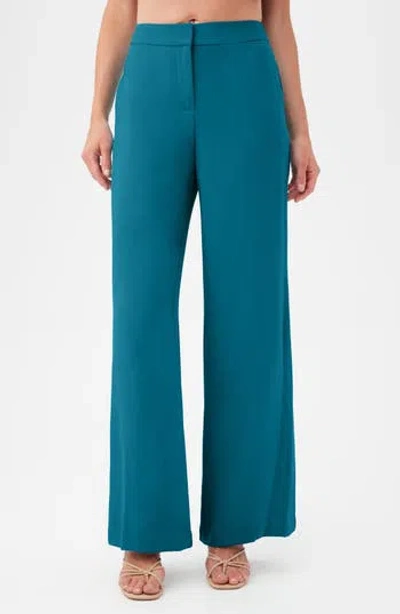 Trina Turk Shashina Wide Leg Pants In Blue