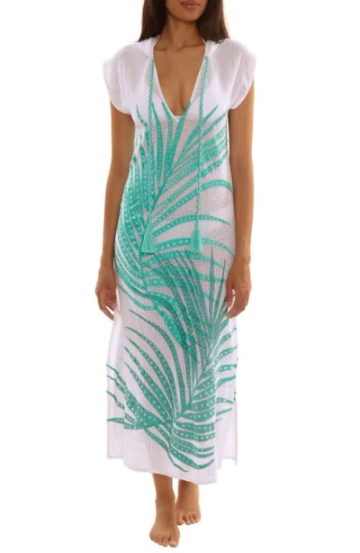 Trina Turk Sheer Tropics Cover-up Dress In White