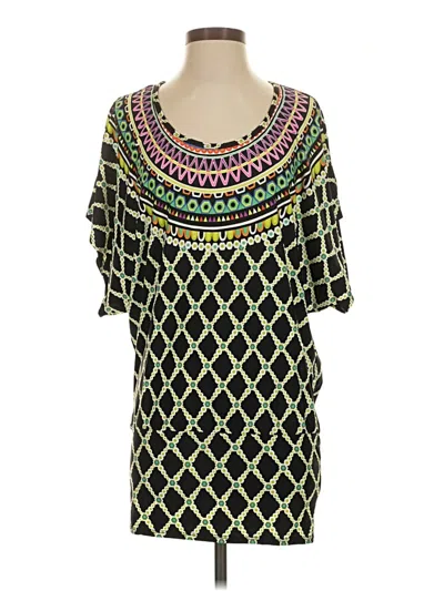 Pre-owned Trina Turk Short Sleeve Blouse In Green