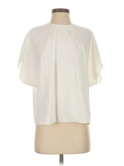Pre-owned Trina Turk Short Sleeve Blouse In Ivory