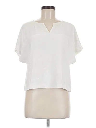 Pre-owned Trina Turk Short Sleeve Blouse In Ivory