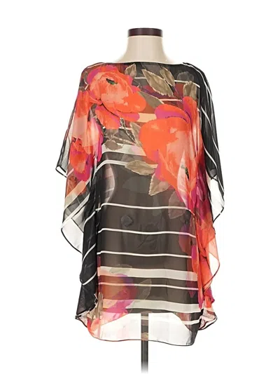 Pre-owned Trina Turk Short Sleeve Blouse In Orange