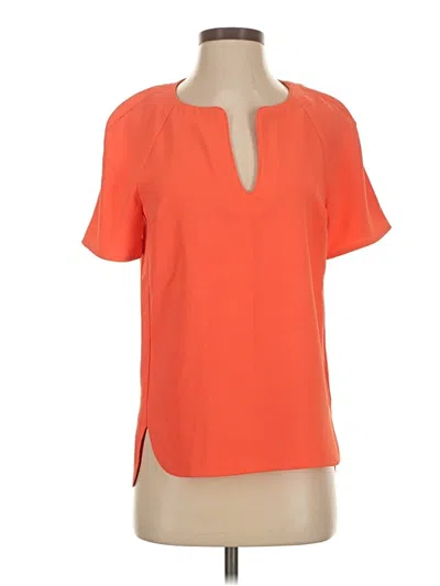 Pre-owned Trina Turk Short Sleeve Blouse In Orange