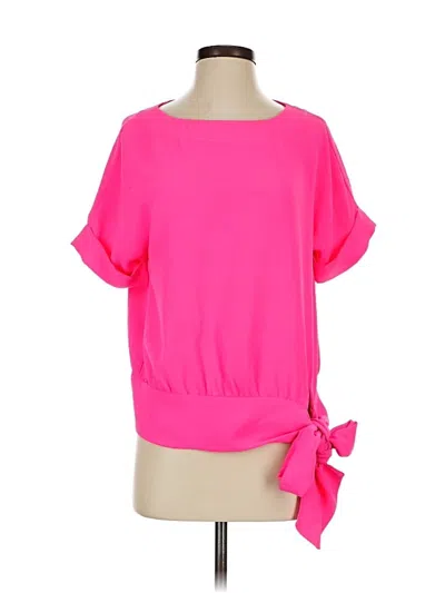 Pre-owned Trina Turk Short Sleeve Blouse In Pink