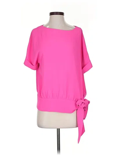 Pre-owned Trina Turk Short Sleeve Blouse In Pink