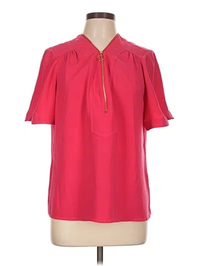 Pre-owned Trina Turk Short Sleeve Blouse In Pink