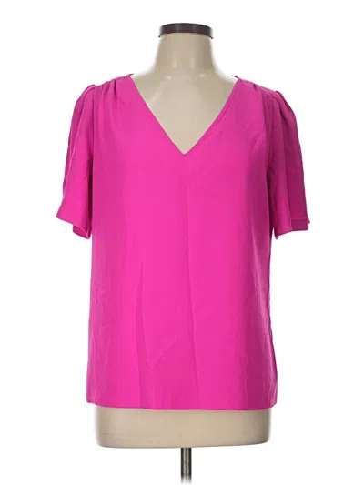 Pre-owned Trina Turk Short Sleeve Blouse In Pink