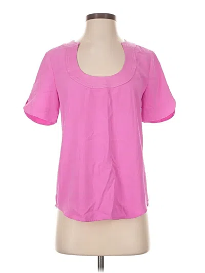 Pre-owned Trina Turk Short Sleeve Blouse In Pink