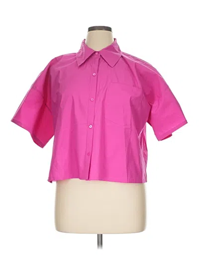 Pre-owned Trina Turk Short Sleeve Blouse In Pink