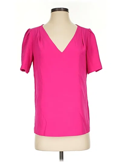 Pre-owned Trina Turk Short Sleeve Blouse In Pink