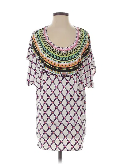 Pre-owned Trina Turk Short Sleeve Blouse In Purple