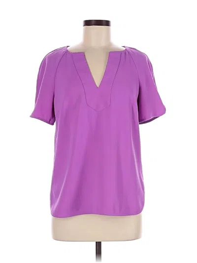 Pre-owned Trina Turk Short Sleeve Blouse In Purple