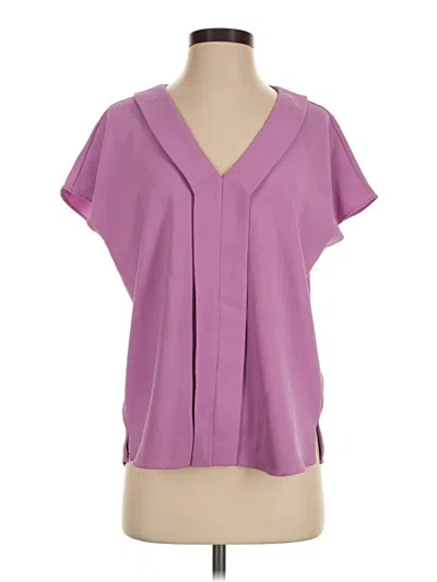 Pre-owned Trina Turk Short Sleeve Blouse In Purple