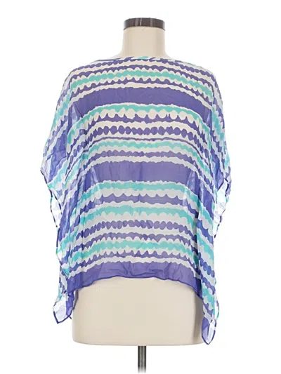 Pre-owned Trina Turk Short Sleeve Blouse In Purple
